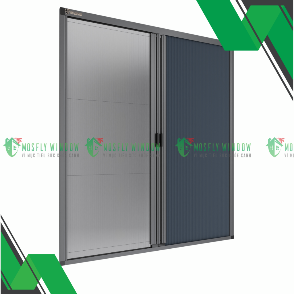 Rèm tổ ong kết hợp lưới chống muỗi xếp có ray - Mosfly Window