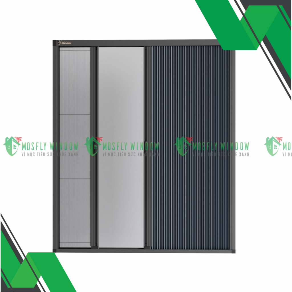 Rèm tổ ong kết hợp lưới chống muỗi xếp có ray - Mosfly Window