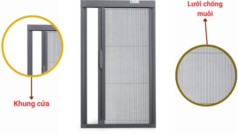 Cấu tạo của cửa lưới chống muỗi Kandal
