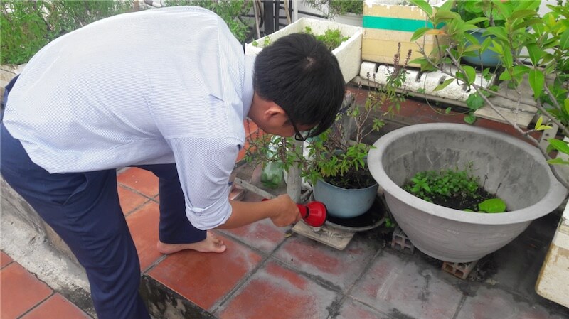 Loại bỏ nước đọng để phòng chống sự sinh sôi của muỗi