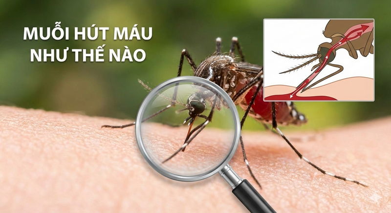 Muỗi hút máu như thế nào qua góc nhìn khoa học?